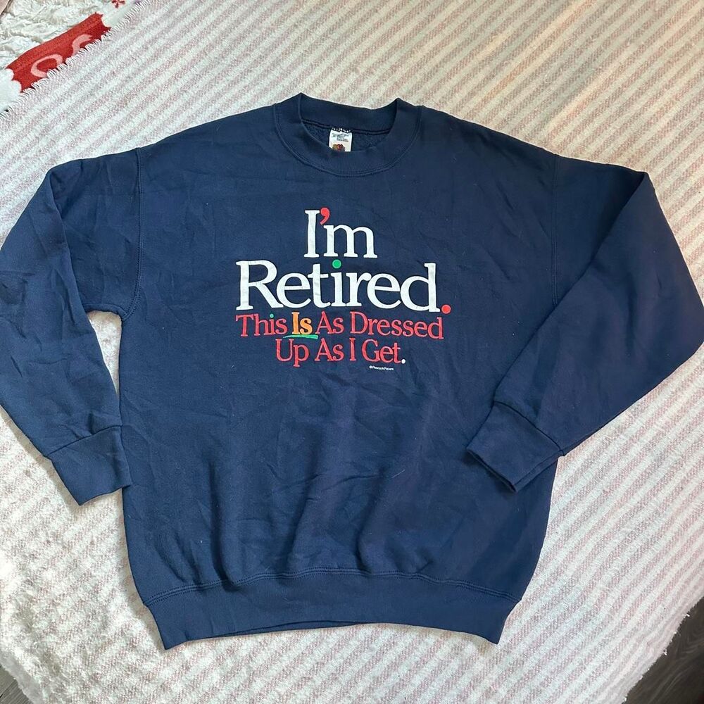 American-vintage Men's Navy and Blue Sweatshirt